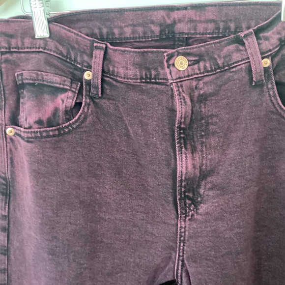 GAP High Rise Stride Wide-Leg Jeans Purple Red Size 32 14 Tall Fall Denim Wide - Picture 7 of 16